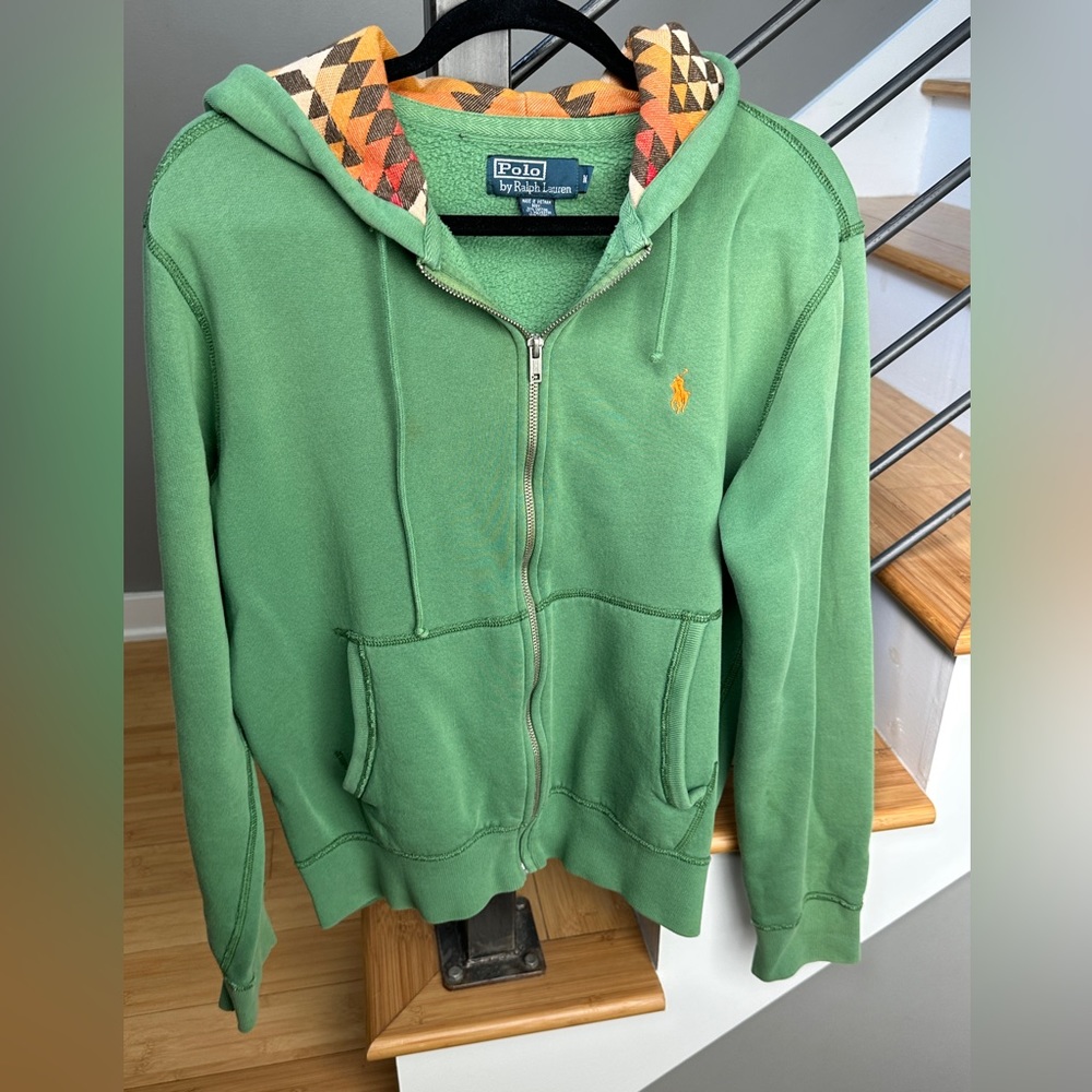 Polo by Ralph Lauren Green Hoodie with Patterned Hood
